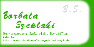 borbala szeplaki business card